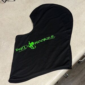 Black Balaclava with Green Graphic Dirty Hooker